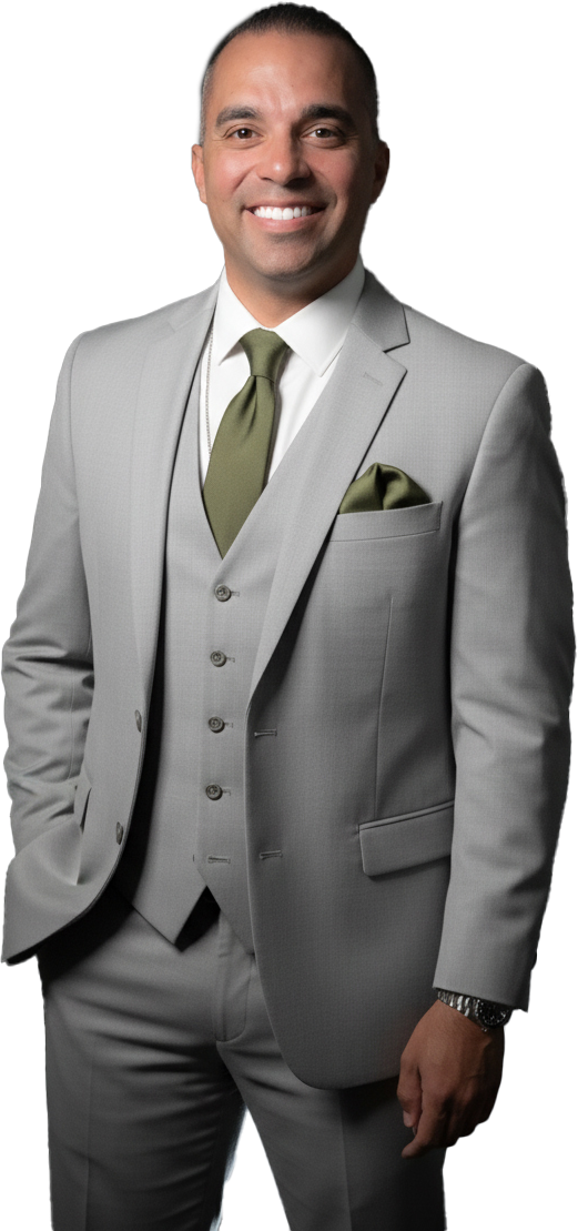 Photo of Tyler Perez Cut Out in Gray Suit